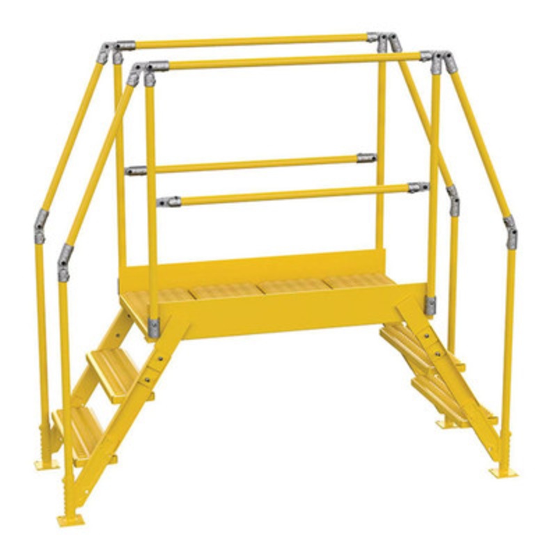 Steel Crossover Ladder, 3-Step, 23-1/2in x 48in, 500 lb., Yellow