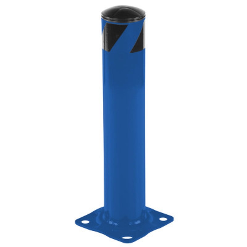 Steel Pipe Safety Bollard, 24in x 4-1/2in, Blue