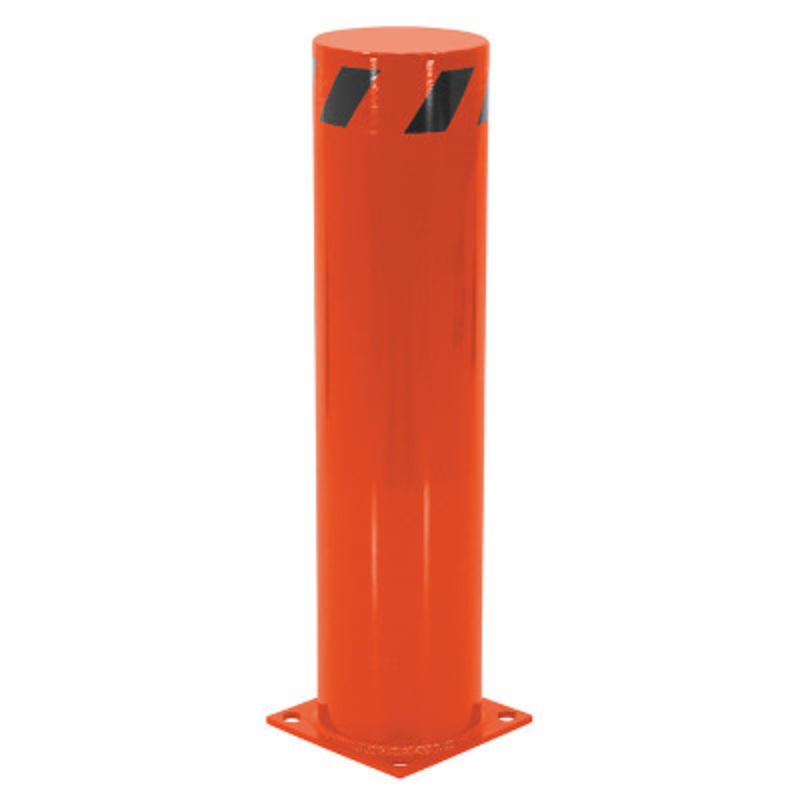 Steel Pipe Safety Bollard, 36in x 8-1/2in, Orange