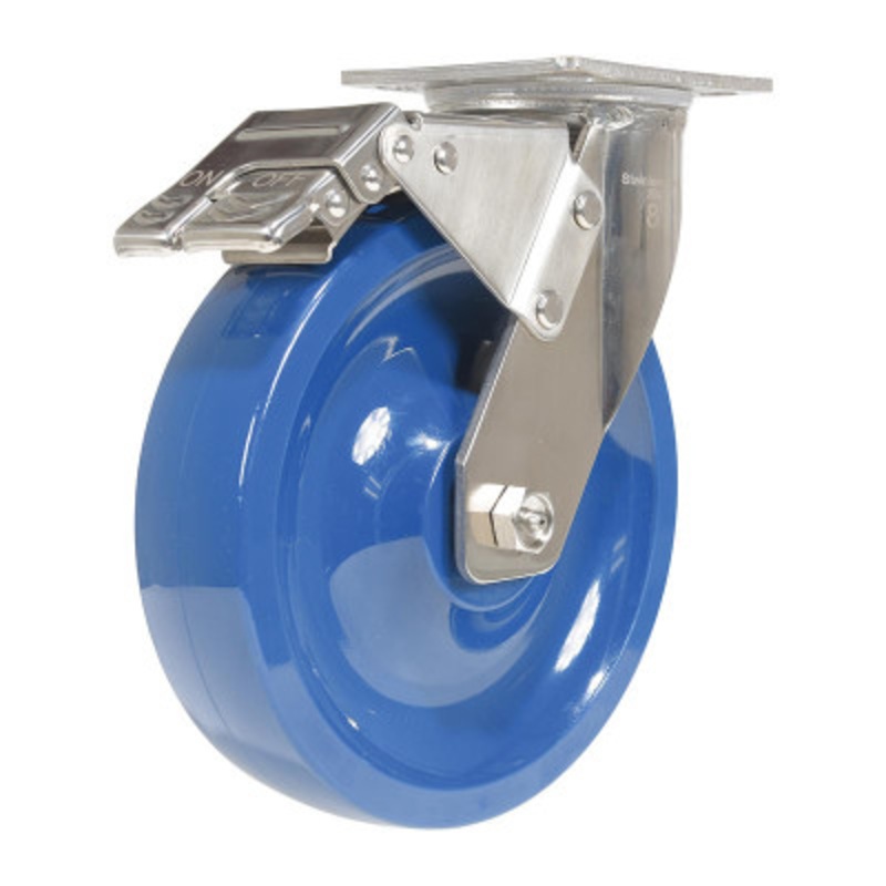 8X2 Solid Polyurethane(Spu)Swiv Caster W/Totbrk