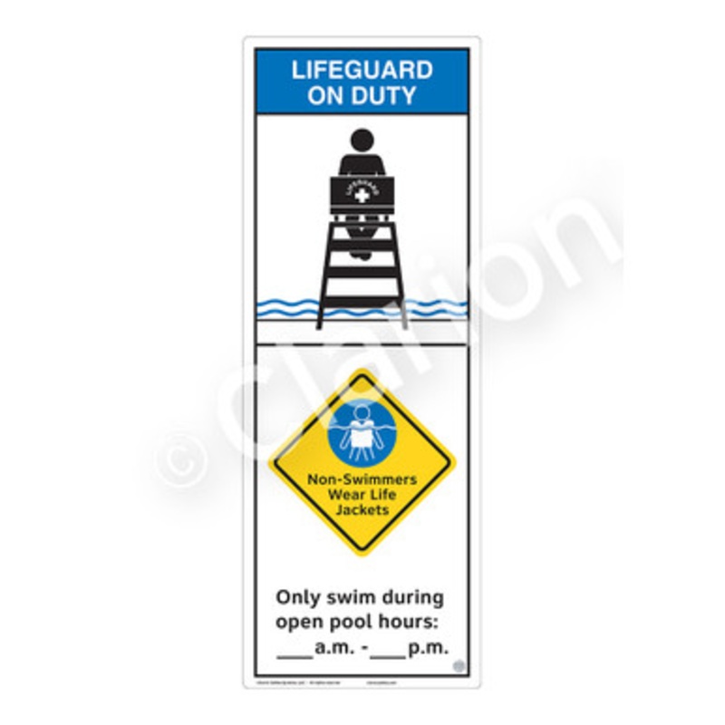 Lifeguard on Duty Non-Swimmers Life Jackets Sign (WSS2259-e)
