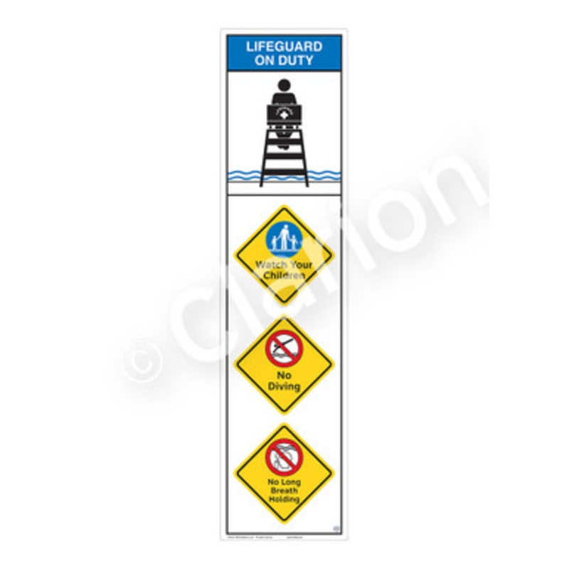 Lifeguard on Duty Watch Your Children Sign (WSS2408-e)
