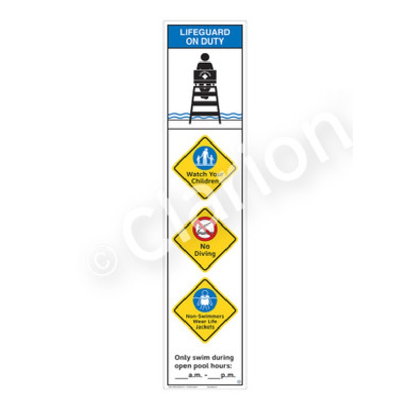 Lifeguard on Duty Watch Your Children Sign (WSS2457-e)