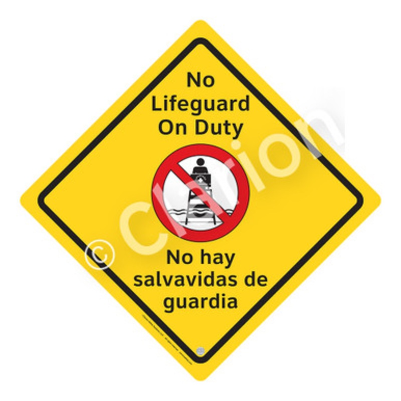 No Lifeguard on Duty Sign (WSS2101-b)