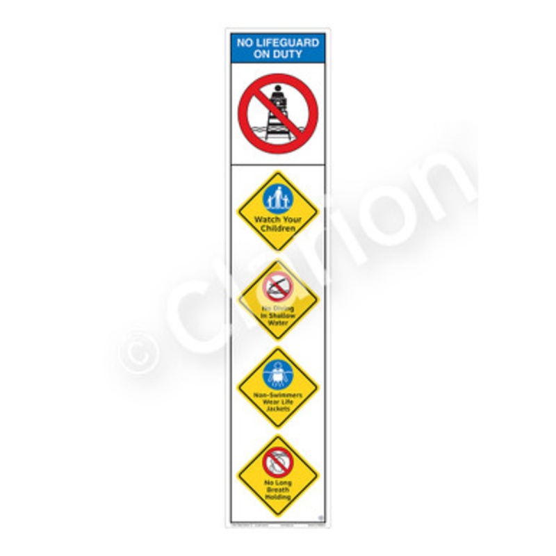 No Lifeguard on Duty Watch Your Children Sign (WSS2502-e)