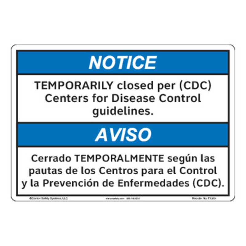 Notice/Temporarily Closed (F1385-)