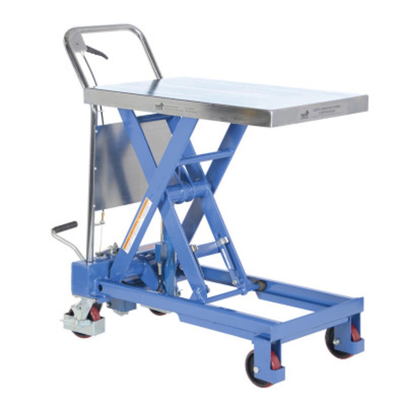 Single Scissor Hydraulic Elevating Cart, 32 x 18-3/4in, 750lb