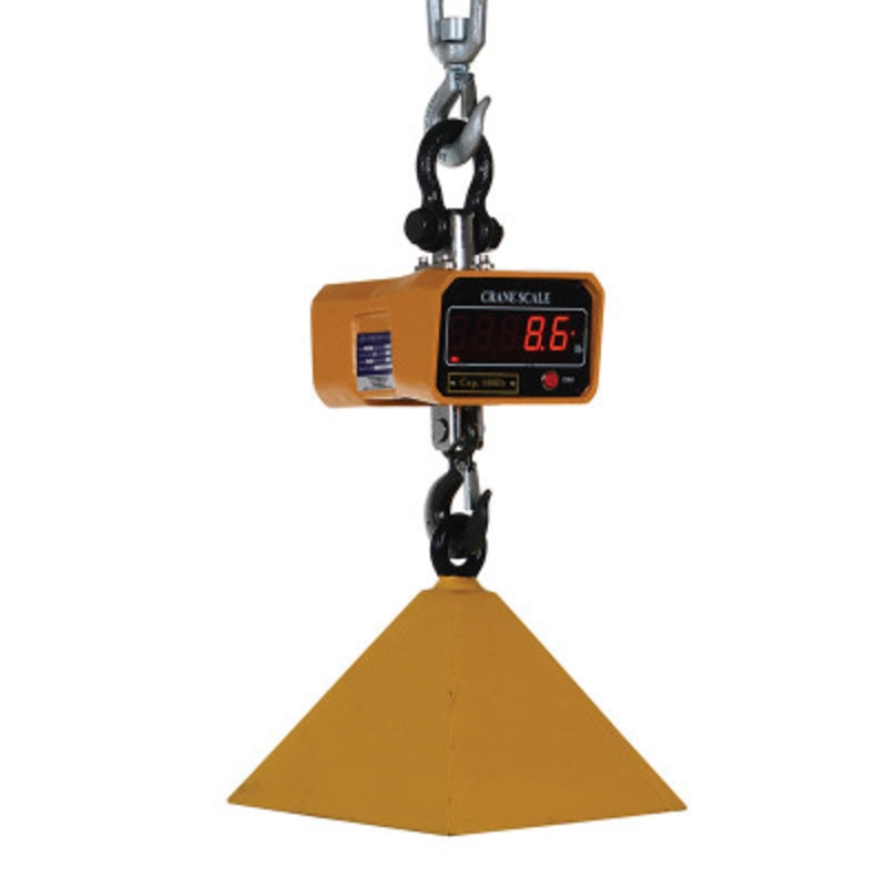 Steel Crane Scale, 8in x 7-5/8in x 14in, 600 lb., Yellow