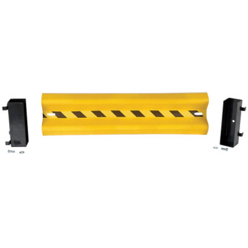 Steel Dropin Guard Rail, 2 Ribbed, 48in Length, Yellow