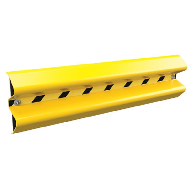 Steel Guard Rail Wall Mount, 48in Length, Yellow