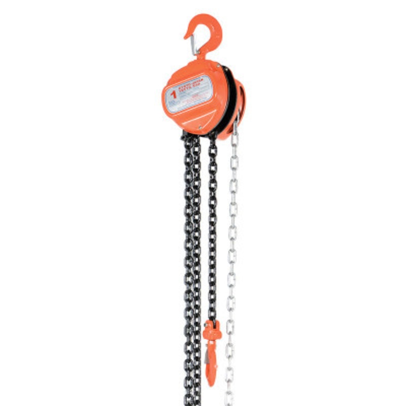 Steel Manual Chain Hoist, 20 Ft. Lift, 2,000 lb., Orange