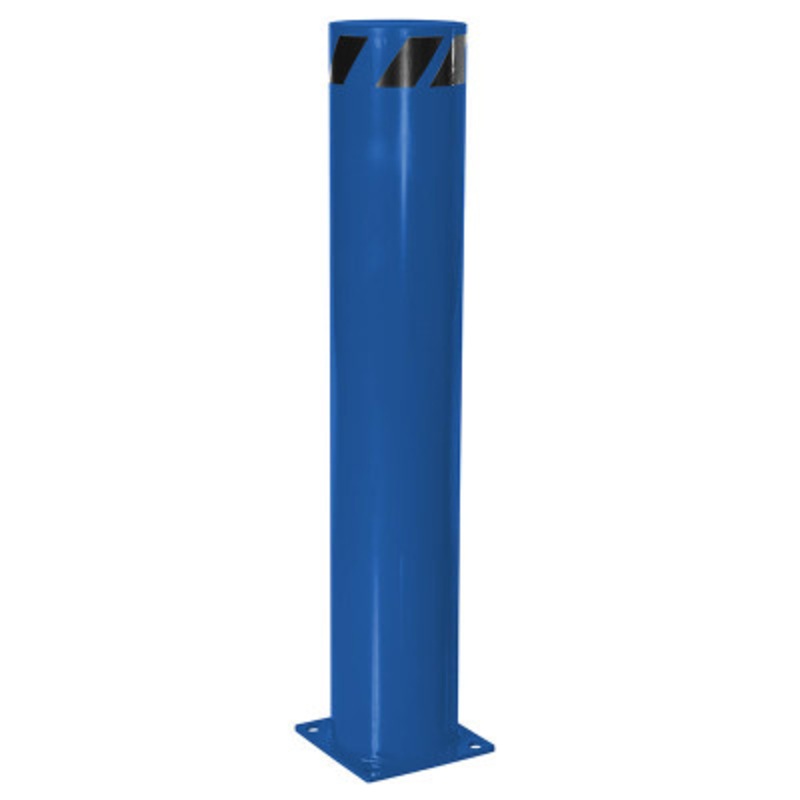 Steel Pipe Safety Bollard, 48in x 8-1/2in, Blue