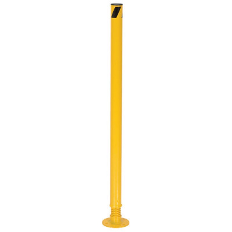 Steel Spring Loaded Bollard, 42in Height, Yellow