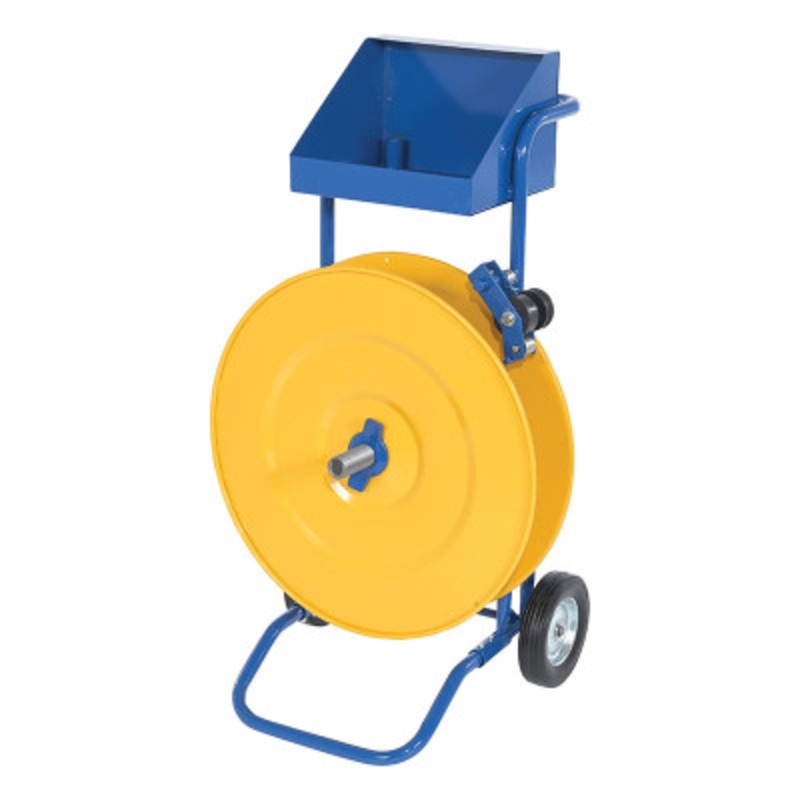 Steel Strapping Cart, 22-5/16 x 25 x 41-5/16in, Blue / Yellow