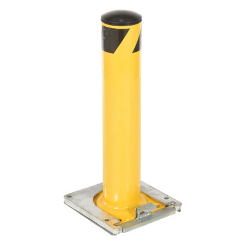 Surface Mounted Pipe Safety Bollard, 24 x 5-1/2in, Yellow