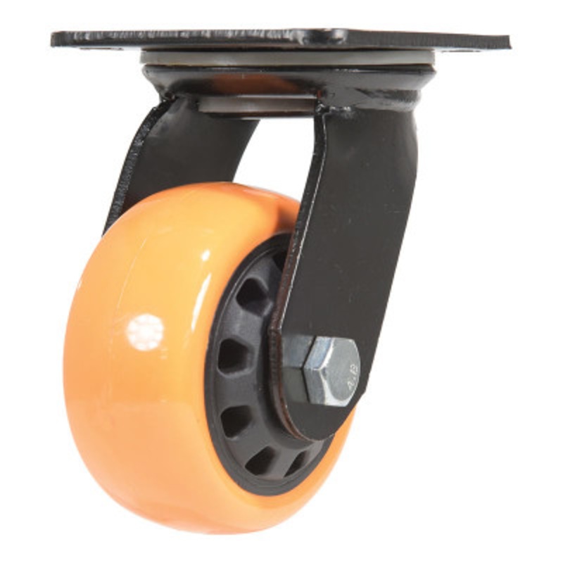 Swivel Caster, 4in x 2in Width 594 lb., Orange/Black