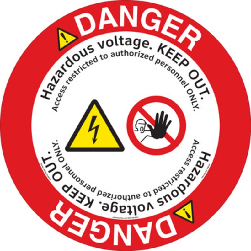 Danger/Hazardous Voltage  Floor Marker (FM143-)