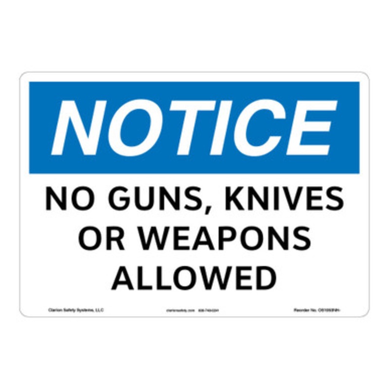 Notice/No Guns Knives Sign (OS1053NH-)