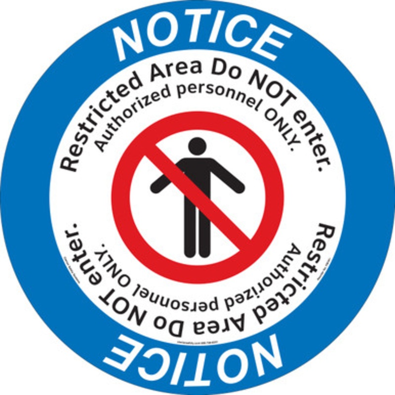 Notice/Restricted Area Floor Marker (FM181-)
