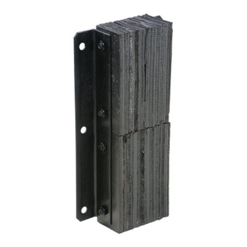 Rubber Laminated Dock Bumper, 24in x 11in x 4-1/2in, Black