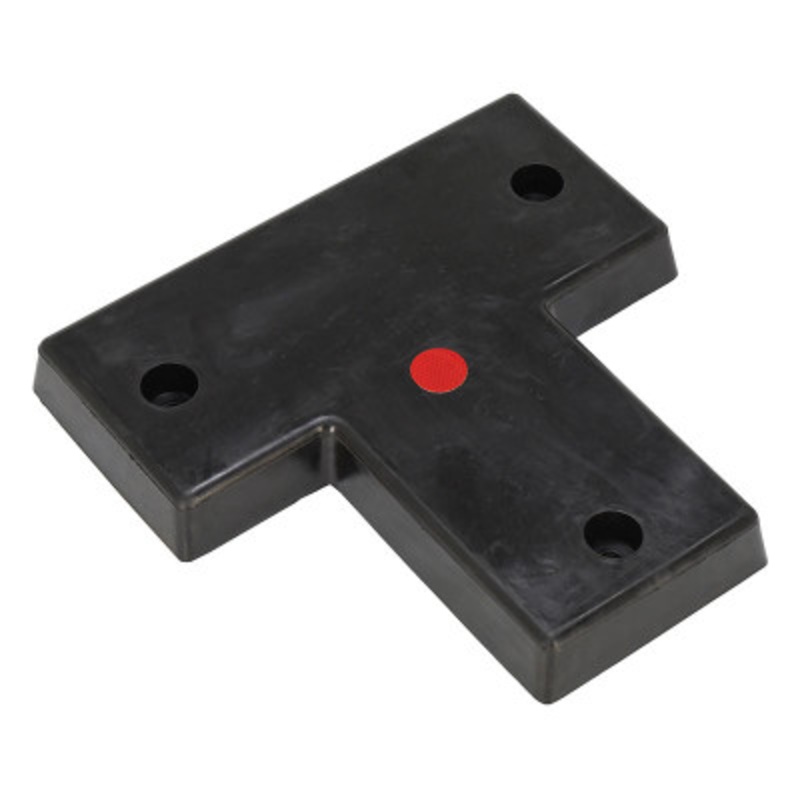 Rubber Specialty T-Shaped Molded Bumper, 3 x 22 x 22in, Blk
