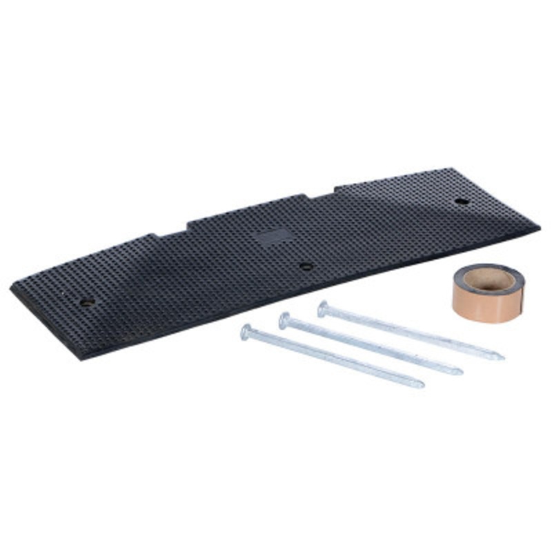 Rubber Speed Hump, Female End Cap, Asphalt Hardware, 60000lb