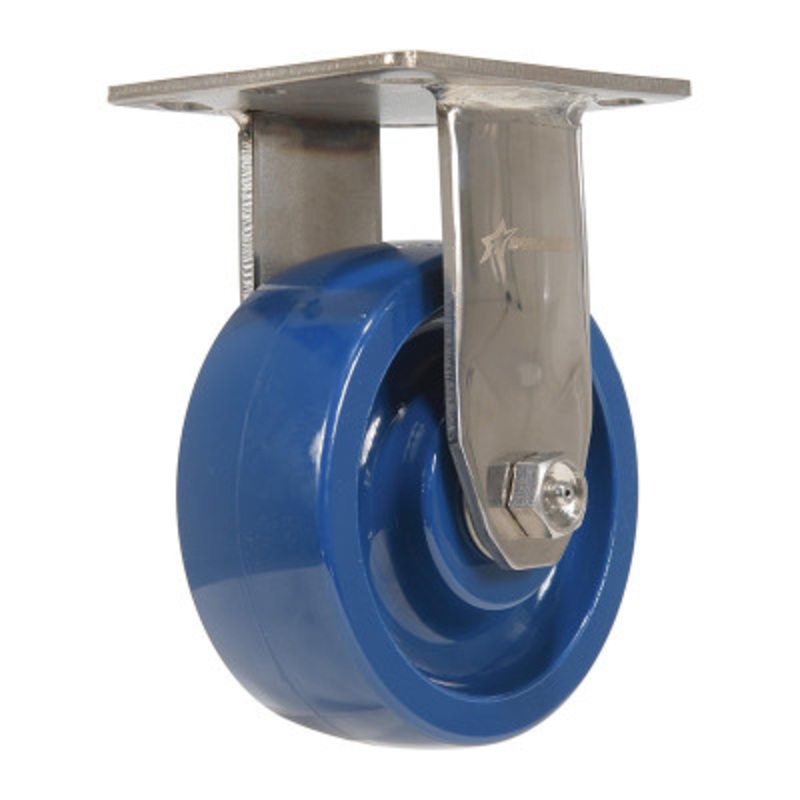 Solid Rigid Caster, 5in x 2in Width, 1000 lb., Dark, Blue