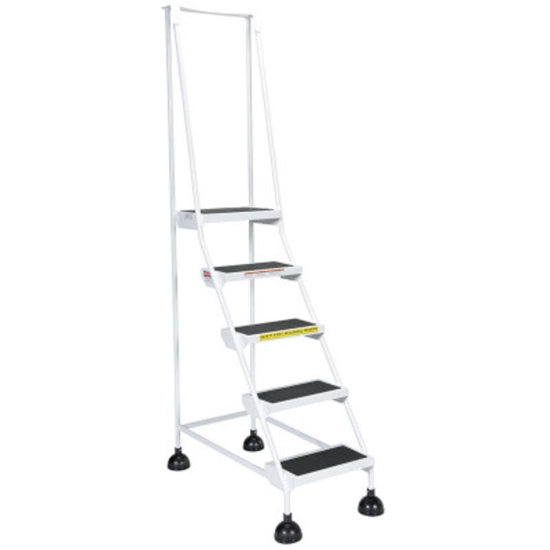 Spring Load Ladder, 5-Steps, 16in Wide, 58 Degree, White