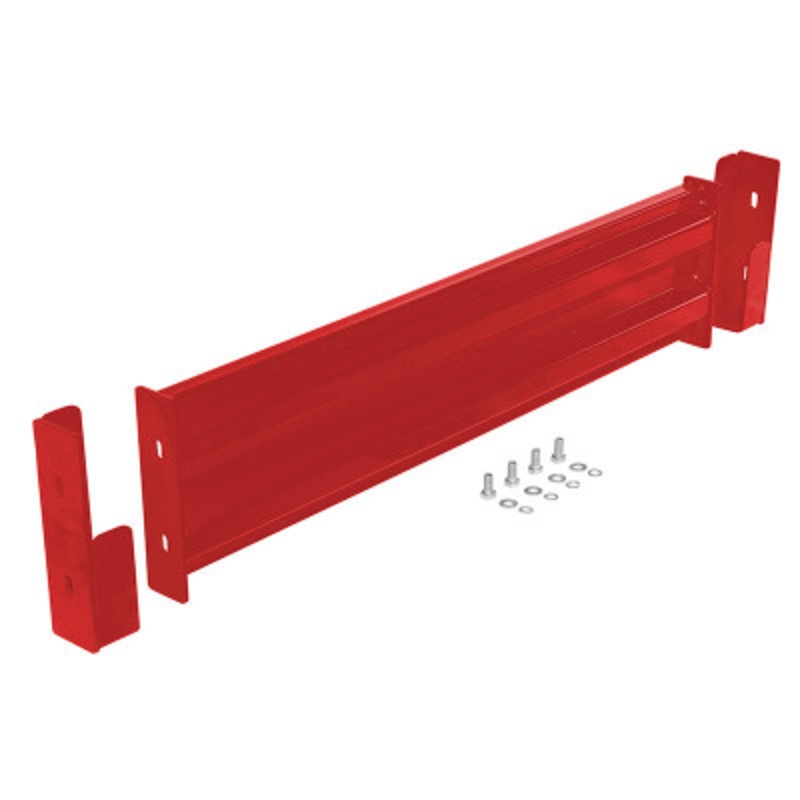 Steel 2-Ribbed Dropin Style Guard Rail, 41.875in Length, Red