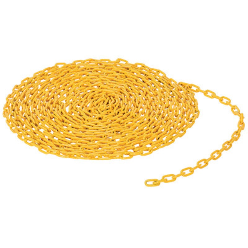 Steel Bollard, Safety Chain Per Foot, 3/16in Thickness, Yellow
