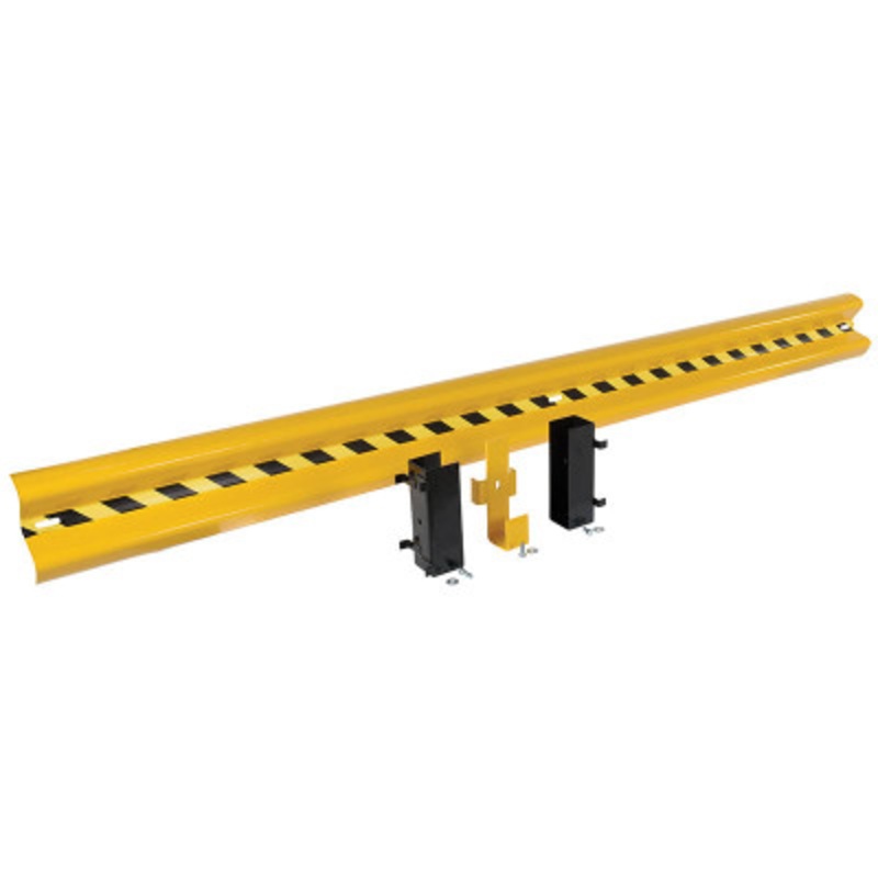 Steel Dropin Guard Rail, 2 Ribbed, 144in Length, Yellow