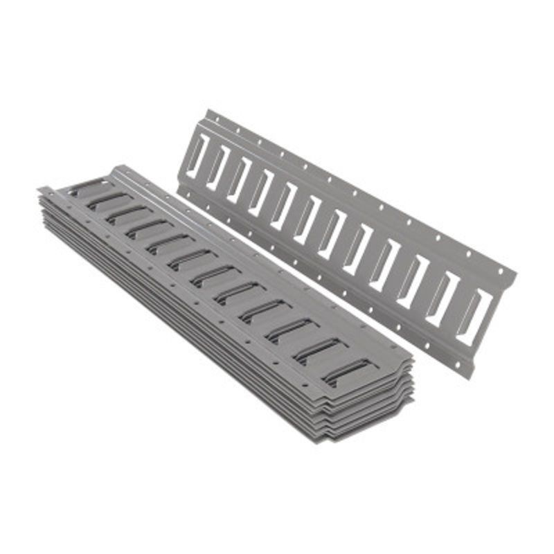 Steel E-Track, 2 Ft. Length, 10 Pack, Gray