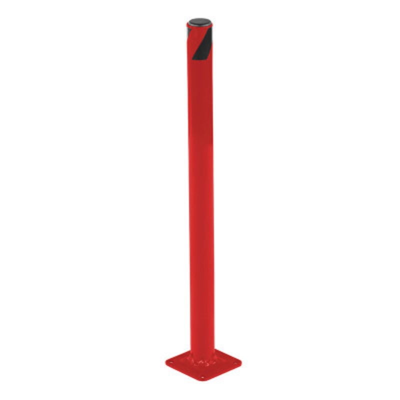 Steel Pipe Safety Bollard, 24in x 1-3/4in, Red