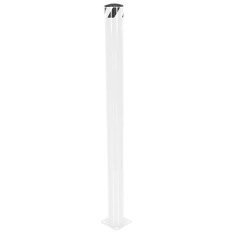 Steel Pipe Safety Bollard, 62in x 4-1/2in, White