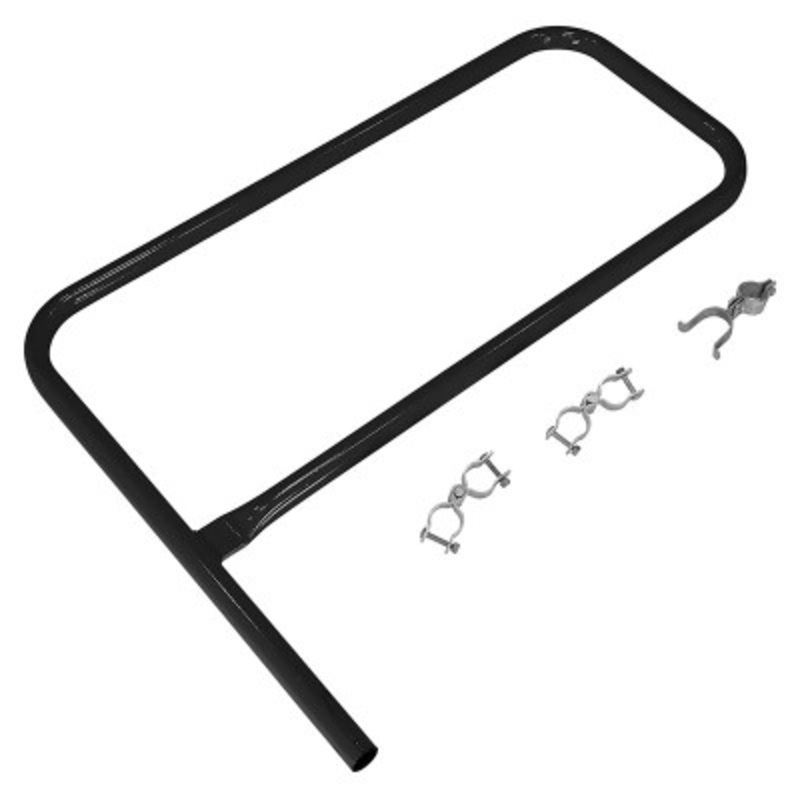 Steel Pipe Safety Railing Gate, P-Shaped, 36in x 36in, Black