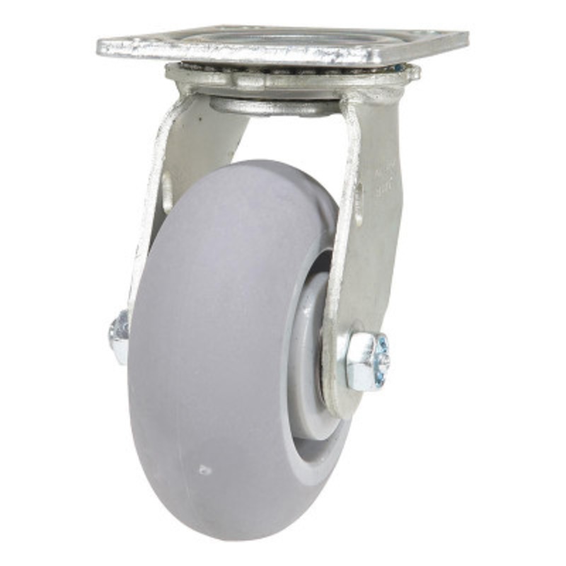 ThermoRubber Swivel Caster, 5in x 2in Width, 500 lb., Gray