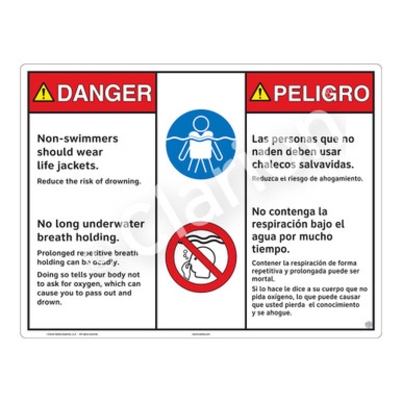 Danger Non-Swimmers Life Jackets Sign (WSS3214-b)
