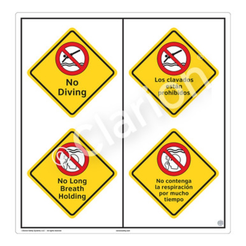 No Diving Sign (WSS2216-b)
