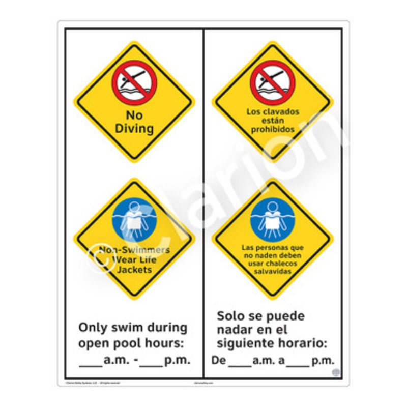 No Diving Sign (WSS2265-b)