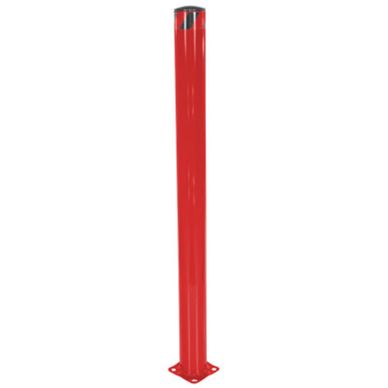 Steel Pipe Safety Bollard, 72in x 5-1/2in, Red