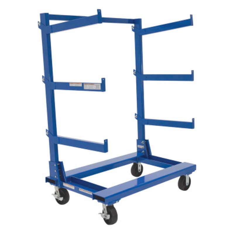 Steel Portable Cantilever Cart, 30in x 48in, 2000 lb., Blue