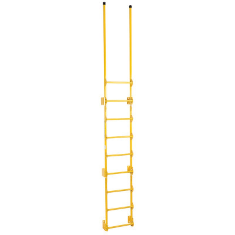 Steel Walk Through Dock Ladder, 9-Step, 300 lb., Yellow
