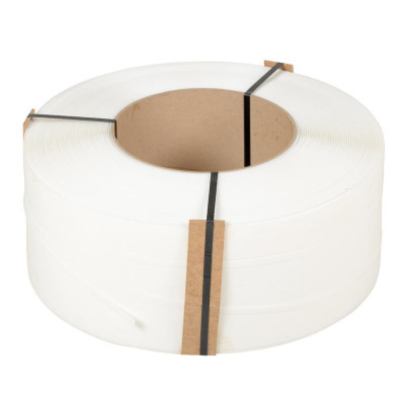 Strapping 3/8in Width 12,900ft 9in x 8in Core, White