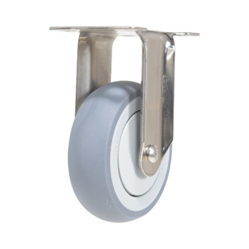 ThermoRubber Rigid Caster, 4in x 1in Width 450 lb., Gray