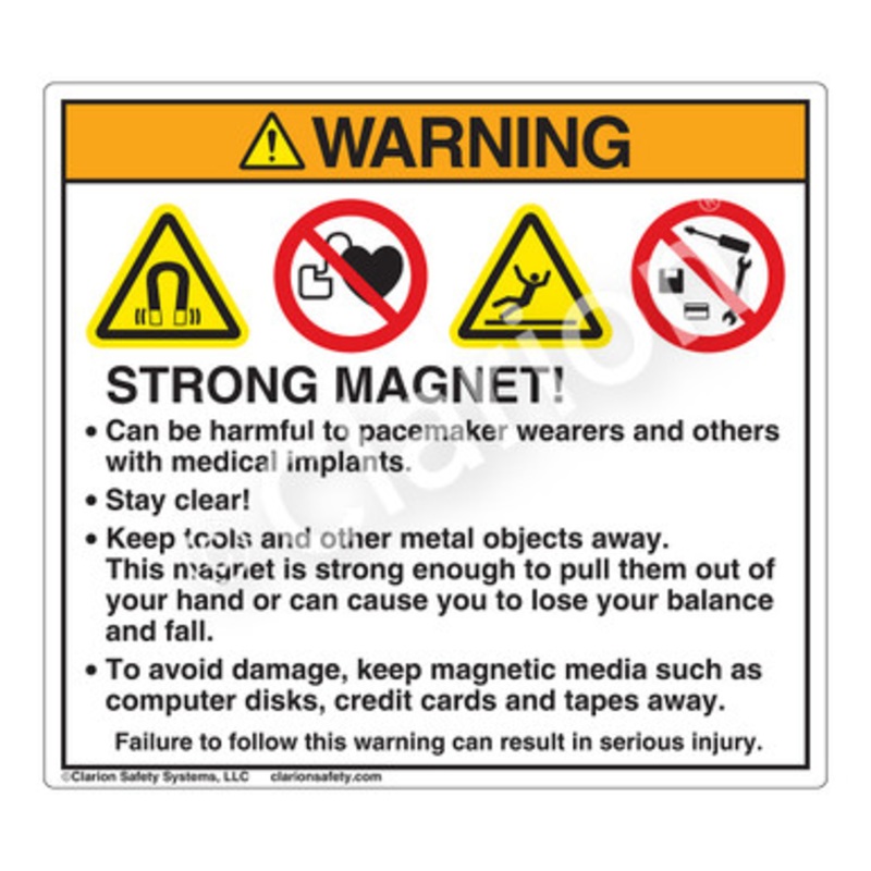 Warning Strong Magnet Label (HMS-824WH)