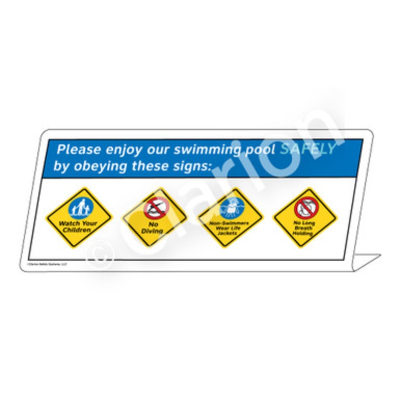 4-Placard Please Enjoy Our Swimming Pool Sign (WSS1767-e)