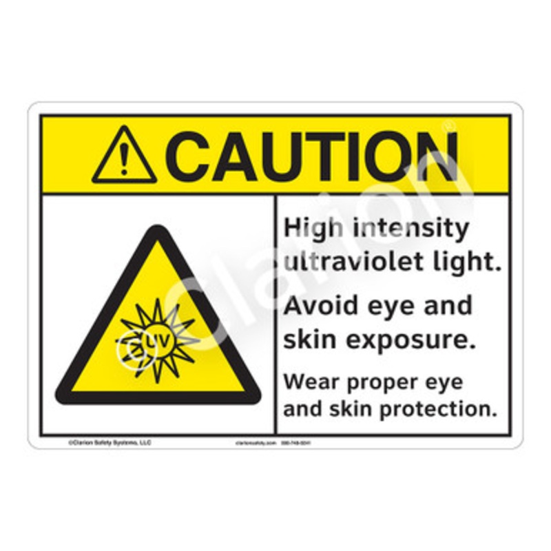 Caution High Intensity Ultraviolet Sign (F1245-)