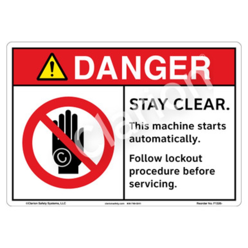 Danger Stay Clear Sign (F1326-)