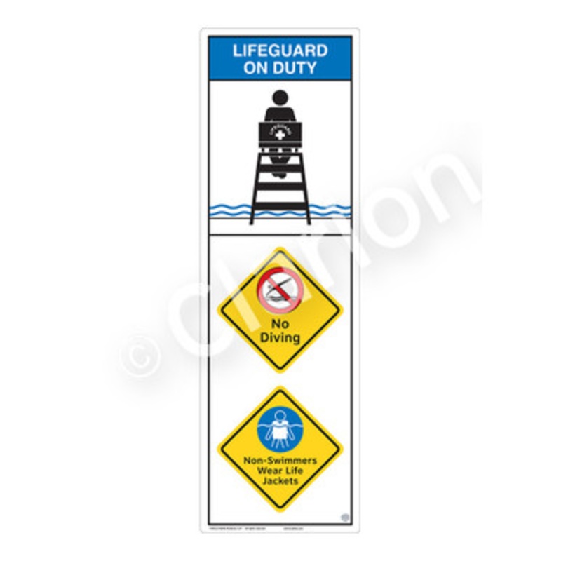Lifeguard on Duty No Diving Sign (WSS2314-e)