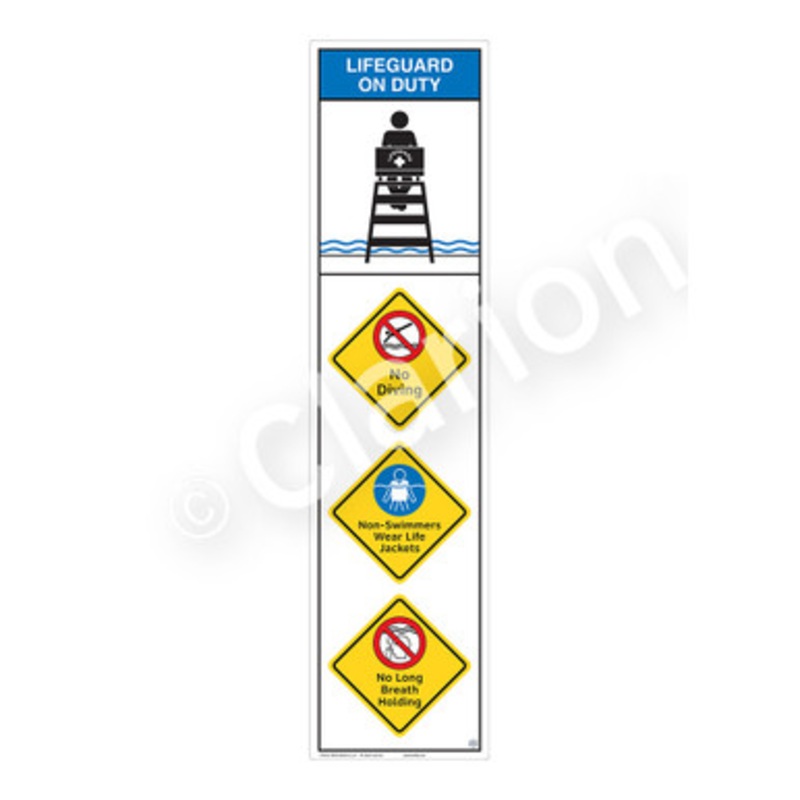 Lifeguard on Duty No Diving Sign (WSS2411-e)